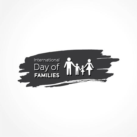 Illustration of International Day of Families. Concept of a family of 4 people - father, mother, son and daughterのイラスト素材