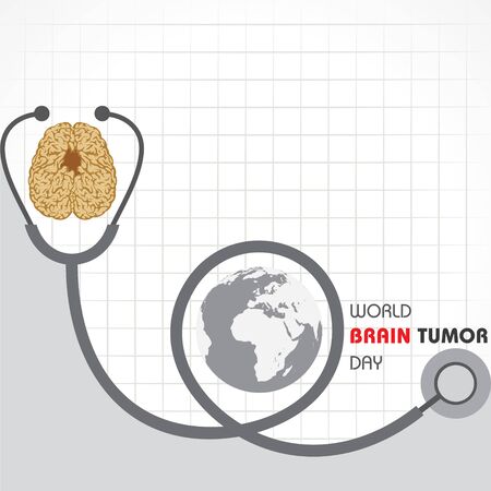 World Brain Tumor Day Vector Illustration. Suitable for greeting card, poster and banner.のイラスト素材