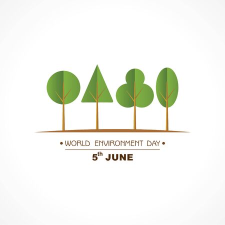 Vector Illustration for World Environment day concept logo design - 5th June World Environment day Awareness Idea Campaign.のイラスト素材