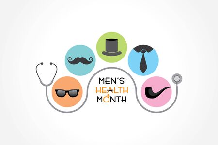 Vector illustration for men's health awareness month which is observed in month of JUNEのイラスト素材