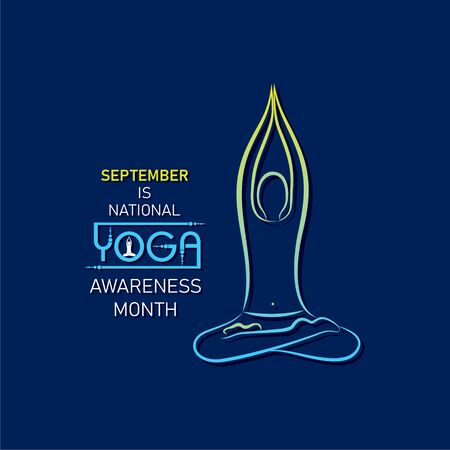 Vector illustration of National Yoga Awareness month observed in September every yearのイラスト素材