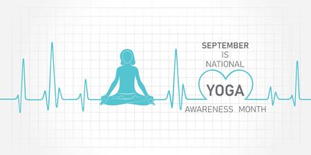 Vector illustration of National Yoga Awareness month observed in September every yearのイラスト素材