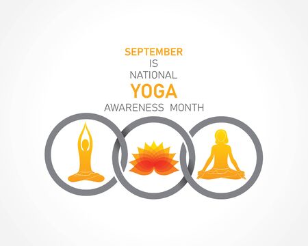 Vector illustration of National Yoga Awareness month observed in September every yearのイラスト素材