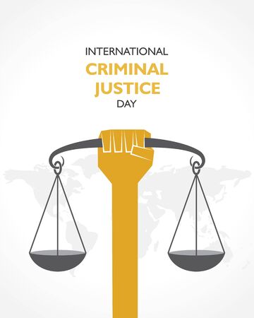 vector illustration for International Criminal Justice Day observed on 17th July , poster or banner designのイラスト素材