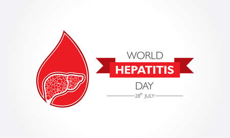 Illustration,poster or banner of World Hepatitis Day observed on 28 Julyのイラスト素材