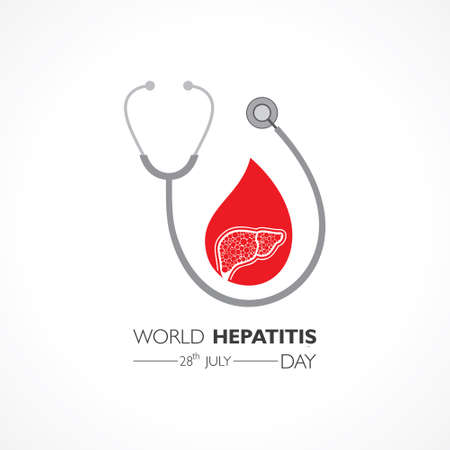 Illustration,poster or banner of World Hepatitis Day observed on 28 Julyのイラスト素材