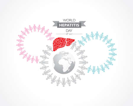 Illustration,poster or banner of World Hepatitis Day observed on 28 Julyのイラスト素材