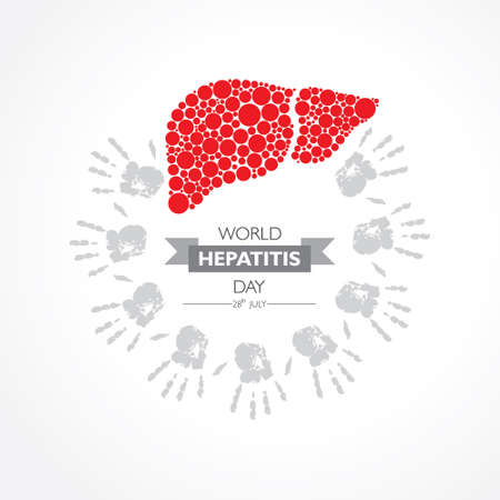 Illustration,poster or banner of World Hepatitis Day observed on 28 Julyのイラスト素材