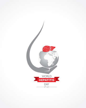 Illustration,poster or banner of World Hepatitis Day observed on 28 Julyのイラスト素材