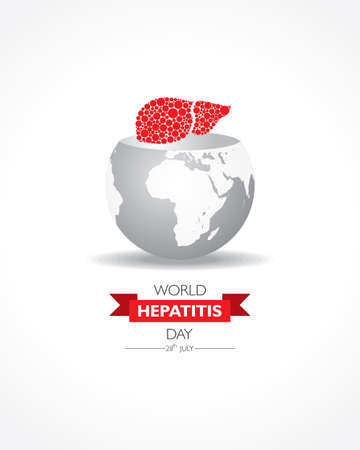 Illustration,poster or banner of World Hepatitis Day observed on 28 Julyのイラスト素材