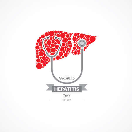 Illustration,poster or banner of World Hepatitis Day observed on 28 July