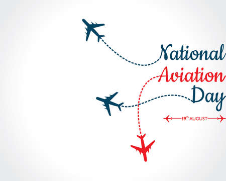 National Aviation Day which is Celebrated in United States in August 19 Concept . Design for poster, greeting card, banner,background.のイラスト素材
