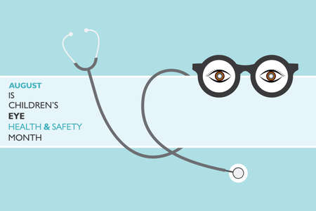 Vector Illustration of Childrenâs Eye Health and Safety Month observed in Augustのイラスト素材
