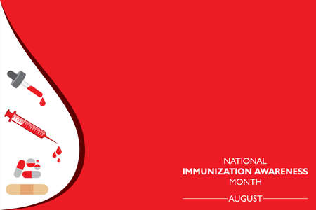 Vector Illustration National Immunization Awareness Month observed in Augustのイラスト素材