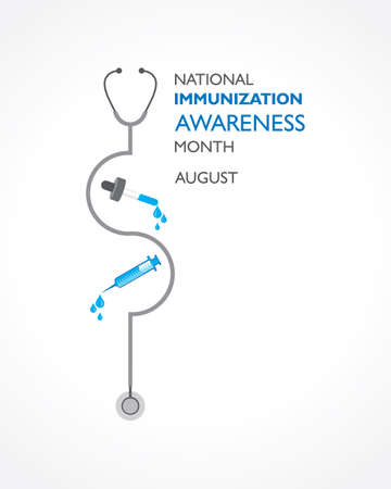 Vector Illustration National Immunization Awareness Month observed in Augustのイラスト素材