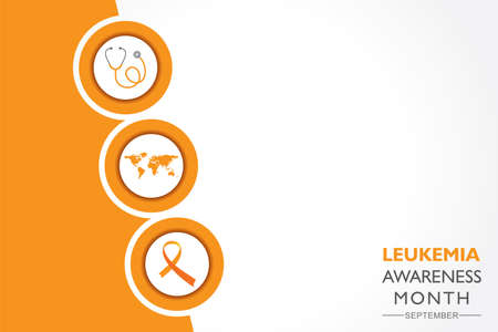 Vector Illustration of Leukemia Awareness month with orange colored ribbon, observed in Septemberのイラスト素材