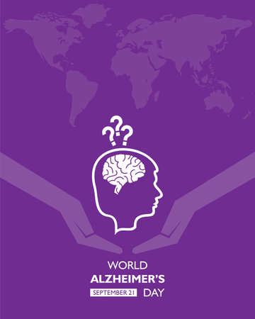 Vector illustration of World Alzheimers Day observed on September 21のイラスト素材