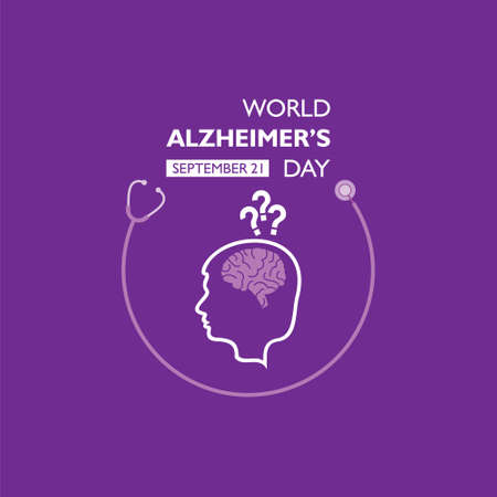 Vector illustration of World Alzheimers Day observed on September 21のイラスト素材