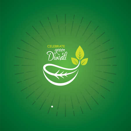 illustration of Greeting for celebrate green diwali conceptのイラスト素材