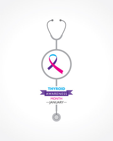 Vector illustration of Thyroid Awareness Month observed in Januaryのイラスト素材