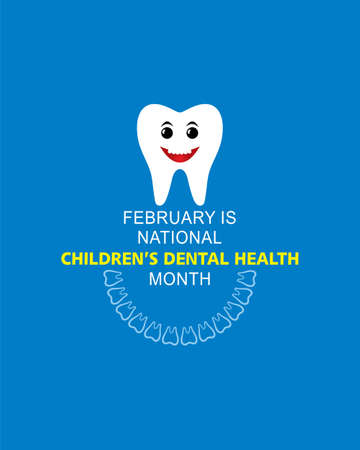 Vector illustration of National Children's Dental Health observed in month of February.のイラスト素材
