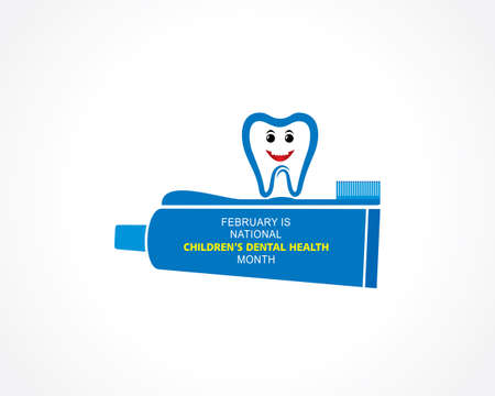 Vector illustration of National Children's Dental Health observed in month of February.
