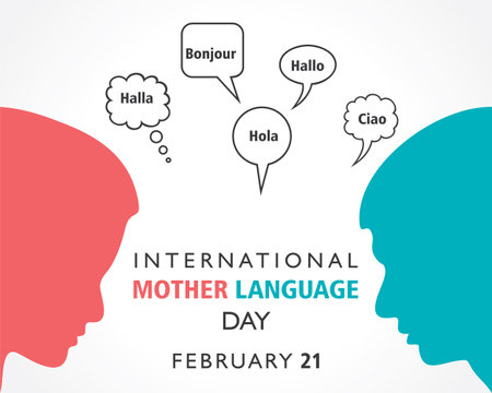 Vector Illustration of International Mother Language Day observed on February 21 English translation is helloのイラスト素材