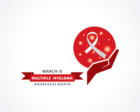 Vector illustration of Multiple Myeloma (Type of bone marrow cancer) Awareness Month observed in the month of Marchのイラスト素材