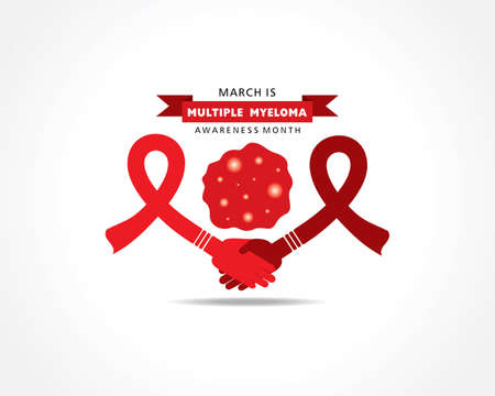 Vector illustration of Multiple Myeloma (Type of bone marrow cancer) Awareness Month observed in the month of Marchのイラスト素材