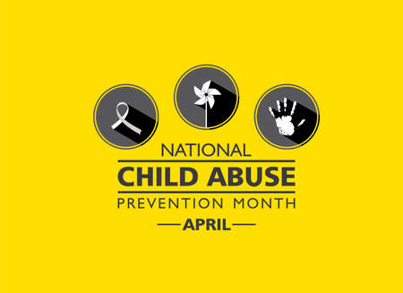 Vector illustration of National Child Abuse Prevention Month observed in April.のイラスト素材