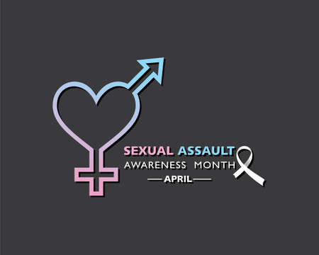 Vector illustration of Sexual Assault Awareness and prevention month observed in April every yearのイラスト素材