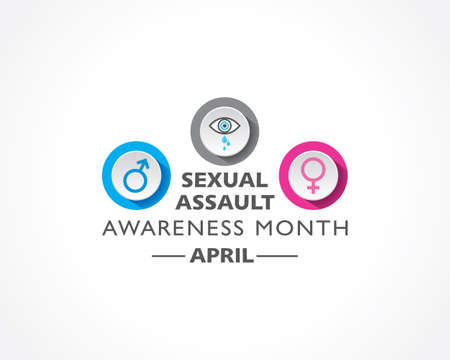Vector illustration of Sexual Assault Awareness and prevention month observed in April every yearのイラスト素材