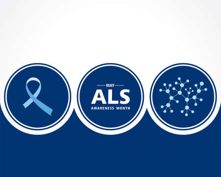 Vector Illustration of ALS(Amyotrophic lateral sclerosis) Awareness Month. Annual campaign is held in May in United States.のイラスト素材
