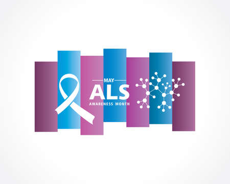 Vector Illustration of ALS(Amyotrophic lateral sclerosis) Awareness Month. Annual campaign is held in May in United States.のイラスト素材