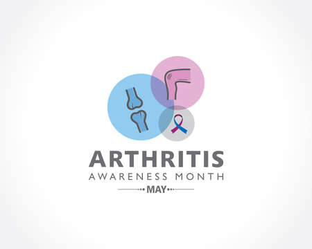 Vector Illustration of Arthritis Awareness Month observed each year in May. it is a common condition that causes pain and inflammation in a joint.のイラスト素材