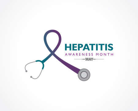 Vector Illustration of Hepatitis Awareness Month observed in May. The liver is a vital organ that processes nutrients, filters the blood, and fights infections.のイラスト素材