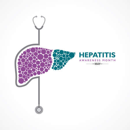 Vector Illustration of Hepatitis Awareness Month observed in May. The liver is a vital organ that...