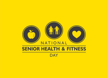 Vector illustration of National Senior Health and Fitness day observed on last Wednesday in May.のイラスト素材
