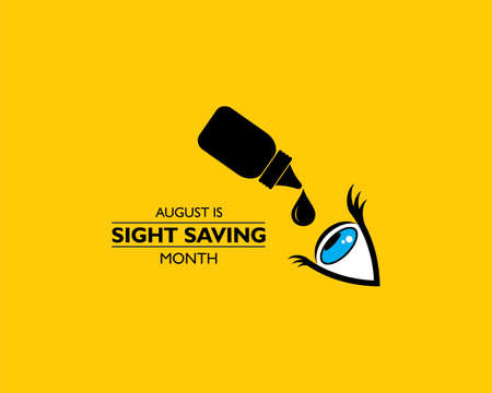 Vector Illustration of Sight Saving Month is observed in August, The celebration is to of protecting and taking good care of the eyes.のイラスト素材