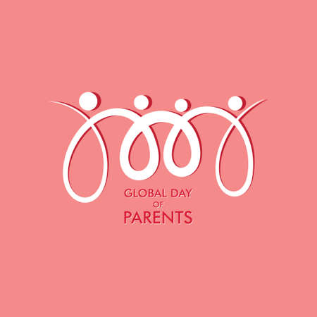 Vector Illustration of Global Parents Day design celebrated on 1st juneのイラスト素材