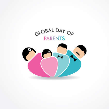 Vector Illustration of Global Parents Day design celebrated on 1st juneのイラスト素材