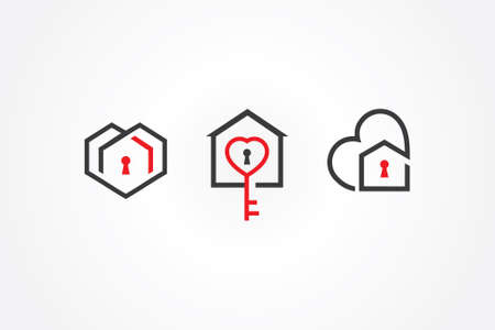 Vector Illustration of logo design for concept of home careのイラスト素材