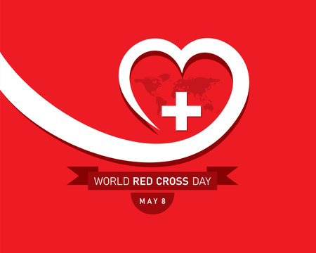 Vector Illustration for World Red Cross Day Concept celebrates on 8th may , It is a health conceptのイラスト素材
