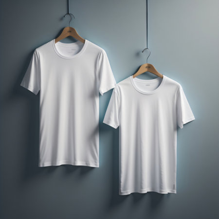 White t-shirt hanging on a hanger. 3d renderingの素材