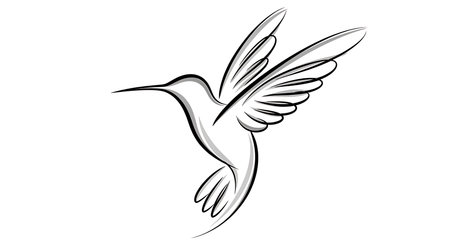 Illustration of a flying hummingbird isolated on a white background.の素材