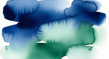 Abstract watercolor background. Blue and green colors. Digital art painting.の素材