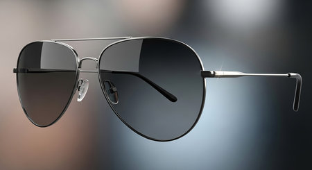 Sunglasses in an iron frame on a dark background. 3d renderingの素材