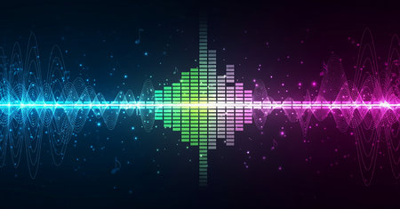 Abstract music equalizer background. Equalizer technology concept. Vector illustrationの素材