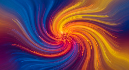 abstract colorful background with swirls and rays of light in rainbow colorsの素材