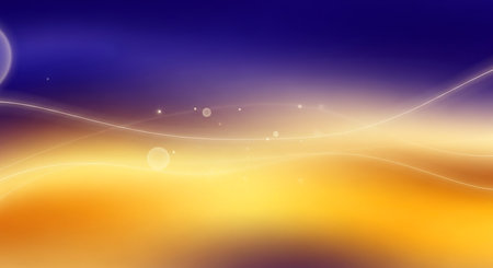 abstract yellow and blue background with some smooth lines and spots in itの素材